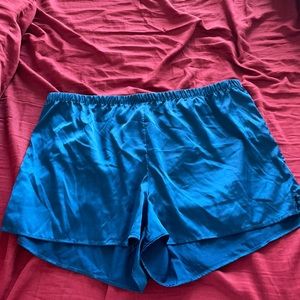satin blue pj pants